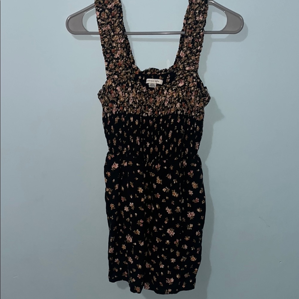 Floral Black Sleeveless Romper